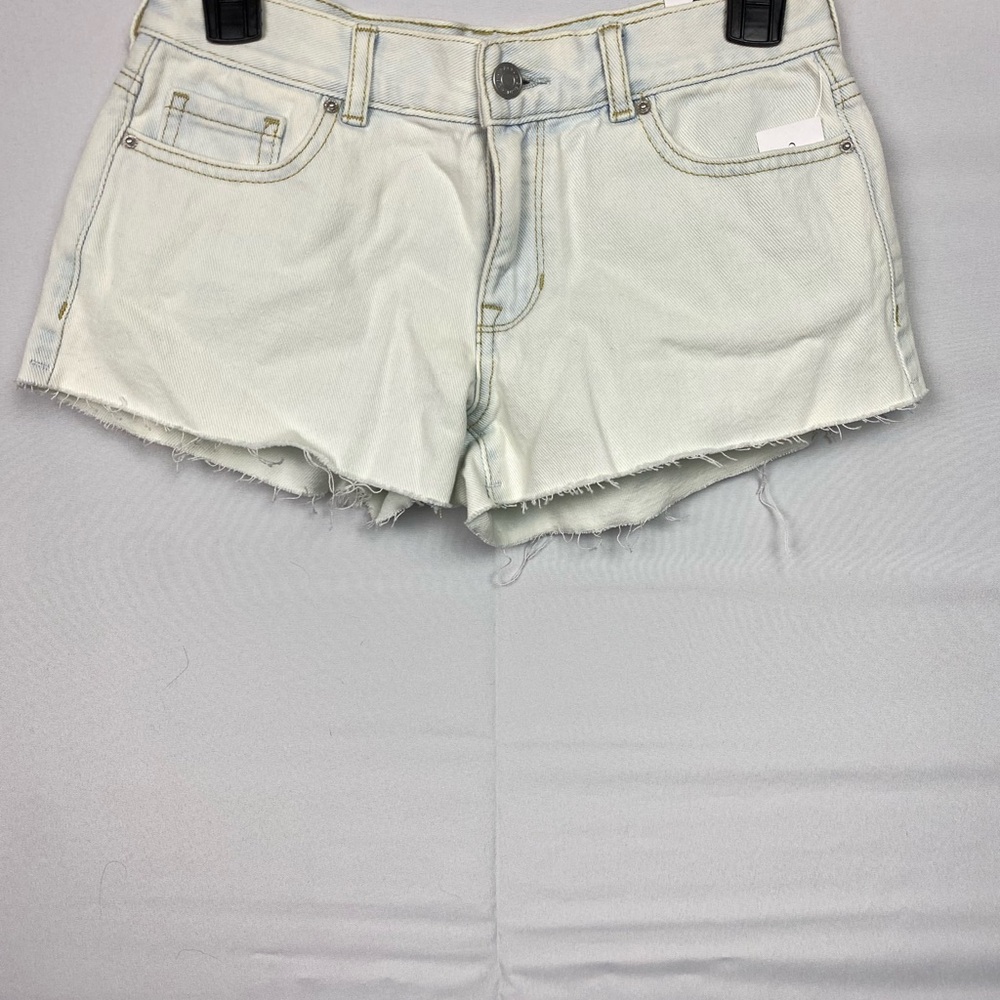 PacSun Blue Jean Shorts Distressed Hem Relaxed Fit
